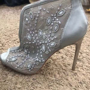 Brand New BCBGMaxazria Baby blue beaded heels